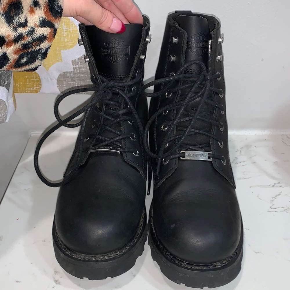 Harley Davidson Lace Up Leather boots - Picture 15 of 17